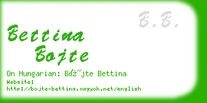 bettina bojte business card